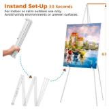 ARTASY 63 Easel Stand for Wedding Signs, Posters, Portable Artist Easel for Painting Canvas, Tripod for Home and Office, Supports 5 lbs-White 1/Pack
