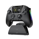 ManbaOne Interactive Screen Wireless Gaming Controller for PC/Switch/Switch 2/iOS/Android,Hall Effect Stick & Trigger,RGB Lighting,Remappable Buttons,1800mAh with Charging Dock (Black)