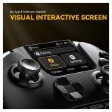 ManbaOne Interactive Screen Wireless Gaming Controller for PC/Switch/Switch 2/iOS/Android,Hall Effect Stick & Trigger,RGB Lighting,Remappable Buttons,1800mAh with Charging Dock (Black)