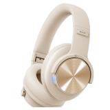 Picun B8 Bluetooth Headphones, 120H Playtime Headphone Wireless Bluetooth with 3 EQ Modes, Low Latency, Hands-Free Calls, Over Ear Headphones for Travel Home Office Cellphone PC Khaki White