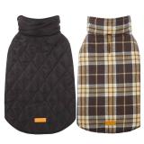 Kuoser Warm Dog Coat, Waterproof Dog Jacket for Extra Large Dogs, Adjustable Durable XXXL Doggie Winter Coat Reversible Puppy Cold Weather Apparel for Large Breed, New Brown 3XL