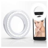 XINBAOHONG Selfie Ring Light Rechargeable Portable Clip-on Selfie Fill Light with 40 LED for Smart Phone Photography, Camera Video, Girl