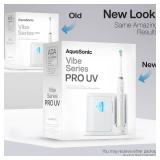 Aquasonic Vibe Series PRO Ultra-Whitening Electric Toothbrush 5 Modes & Smart Timers UV Sanitizing Base ADA Accepted (Optic White)