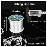 LUSTEMBER Fishing Wire, 1640 ft Clear Fishing Line, Strong Invisible String for Hanging Decorations, Balloons, Crafts, Jewelry Making, Beading, Bracelets and Necklaces