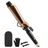 ORYNNE Titanium 2 Inch Curling Iron Extra-Long Barrel for Long Hair, Curling Iron 2 Inch with Dual PTC Heater, 12 Heat Settings Big Barrel Curling Irons, 60 Mins Auto-Off & Dual Voltage