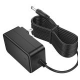 DC 12V 2A Power Supply [2Amp 2000mA] 24W AC Adapter, 10ft DC in 12V Power Cord for LED Strip Lights Speaker CCTV Camera Router, 5.5x2.5mm/2.1mm Plug Low Voltage Transformer Cable [10ft]