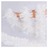 59 Feet Christmas Tinsel Garland Metallic Christmas Tree Garland Glitter Tinsel Twist Hanging for Christmas Tree Party Decorations, Indoor and Outdoor Christmas Decorations(White)