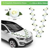 GWHOLE Artificial Flowers Bouquet Ribbon Set, Wedding Car Flowers for Wedding Party Decoration