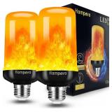 Hompavo LED Flame Light Bulbs, 4 Modes Flickering Light Bulbs with Upside Down Effect, E26/E27 Flame Bulb for Halloween Christmas Party Patio Porch Home Indoor & Outdoor Decorations - 2