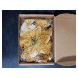 Thiccywoov MultiPcs Artificial Neutral Christmas Poinsettia Flower Velvet Christmas Flower 5.9 Inch Faux Poinsettia Picks Christmas Tree Wreath Ornaments for Christmas Tree Wedding Decor(Brown)