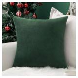 MIULEE Velvet Pillow Cover Soft Luxury Christmas Decorative Throw Pillow Cover Eruo Sham Single Rectangle Cushion Case Home Decor for Couch Sofa Bedroom,24x24 Inch Army Green