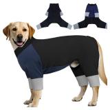 IECOii 3XL Summer Dog Shirt, UPF50+ Breathable Dogs Rash Guard Onesies Quick-Dry Easy On Clothing with Back Zipper for Outdoor, Comfortable Pet Pajamas for Indoor(XXXL, Blueblack)