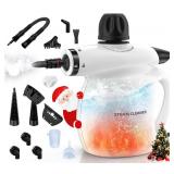 LABIGO Steam Cleaner, Pressurized Handheld 13pcs Multi-Purpose Natural Deep Cleaning Steamer, Portable Steamer for Cleaning Home, Grout, Kitchen, Car, Window, Upholstery, Bathroom and Clothes, White