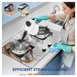 LABIGO Steam Cleaner, Pressurized Handheld 13pcs Multi-Purpose Natural Deep Cleaning Steamer, Portable Steamer for Cleaning Home, Grout, Kitchen, Car, Window, Upholstery, Bathroom and Clothes, White