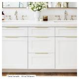 YONFIAFIT 3 Pack 10 (250mm) Overall Length Overall Length Edge Finger Pull, Brushed Brass Aluminium Hidden Furniture Wardrobe Cabinet Drawer Pull Long Concealed Furniture Closet Door Handle, 3699S