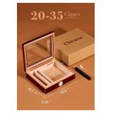 Chivana Premium Humidors for 20-35 Cigars with Rich Cedar Veneer Lining and Accessories. Safe and airtight Seal Lips Built. Excellent Gift for Love Ones.