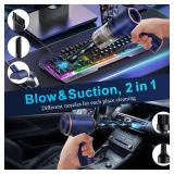 KMM Handheld Car Vacuum Cleaner, 9000Pa Vacuum Cleaner and Air Duster, 120W High Power Hand Held Vacuum with LED Light and Multi-Nozzles for Car, Home, Office, Pet