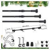 Ridota Adjustable Over-The-Door Garland Hanger, Heavy Duty Wreath Hanger for Front Door, No Nails or Screws Damage-Free, Fits Standard Door Frame Depths 34-42 Inch, Black