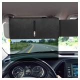 Veharvim Polarized Sun Visor Extender for Car with Zipper Slider, Upgraded UV400 Car Sun Visor Extension with PC Lens and Side Sunshade,Anti-Glare for Safe Driving,UV-Filtering/Protection(Driver Side)