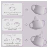 Moonkie Silicone Baby Sippy Cups | 3 Stages Training Cup Straw Cup for Infants Toddlers and Kid | 4 oz 1Pack