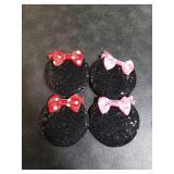 Ayesha Mouse Ears Hair Clips Mouse Ears for Girls Sequin Mouse Bows Barrettes Mice Ears Polka Dot Bows Mouse Hair Accessories for Kids Costume Party 4PCS
