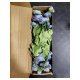 ICBOX Ranunculus Flowers Artificial MultiPCS 32 Heads Blue Silk Flowers Faux Ranunculus Asian Buttercup Fake Flower Long Stems for Home Decor Indoor DIY Floral Wedding Table Centerpiece (Blue)