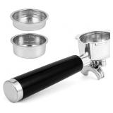 CASABREWS 51mm Stainless Steel Portafilter Set, 3 Ears Espresso Filter Holder with Double Spouts & 51mm Filter Baskets, Compatible for CASABREWS 3700 Essential and CM5418 Coffee Machine