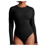 IUGA Long Sleeve Bodysuits for Women Crew Neck Body suit Women