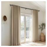 Zeerobee Curtain Rods for Windows 66 to 120, Black Curtain Rod, Adjustable 1 Inch Heavy Duty Outdoor/Indoor Modern Drapery Pole, 32-120