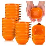 Dandat Fall Thanksgiving Ramekins 6 oz Oven Safe Pumpkin Soup Bowls Ceramic Ramekins Small Dishes Dipping Pumpkin Baking Dish Shaped Bowl for Serving Dip, Sauce, Condiments and Snack(14 Pcs)