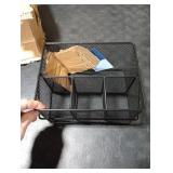 Sorbus Utensil Caddy Silverware, Napkin Holder, and Condiment Organizer Multi-Purpose Steel Mesh Caddy Ideal for Kitchen, Dining, Entertaining, Tailgating, Picnics, and much more (Black)