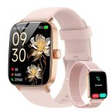 Smart Watch for Women, 1.85 HD Dynamic Dial Smartwatch for Android & iPhone with Answer/Make Call, Fitness Tracker with 110+ Sport Modes, Heart Rate/SpO2/Sleep Monitor, IP68 Waterproof (2 Bands)