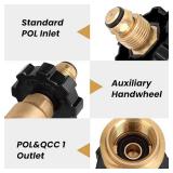 iLulala Universal Fit Propane Tank Adapter Converts POL to QCC1/ Type 1, 100lb Propane Tank Adapter Propane Hose Adapter Old to New Connection Type.