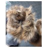 LA CARRIE Women Faux Fur Plush Leg Warmers Short Furry Fuzzy Leg Cuffs Girls Winter Knitted Boot(Raccoon)