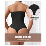 USEASY Shapewear Bodysuit Tummy Control Strapless Bra Shapewear for Women Strapless Faja Body Shaper Thong Light Shapewear Black L