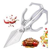 Kitchen Shears,Multifunctional Heavy-Duty Kitchen Shears,Japanese High-Carbon Steel Culinary Shears for Chicken, Meat, Seafood, Bone Cutting(Silver)