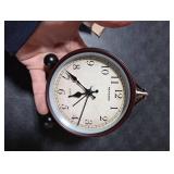 Peakeep 4 Small Battery Operated Antique Retro Analog Alarm Clock with Contour Lines in Gold for Room Decors, Silent Elegant Bedside Desk Gift Clock