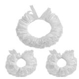 Lace Neck Ruffle Collar and Wrist Cuff Sleeves Detachable Clown Costume Accessories White for Lolita Jester Pierrot Penny