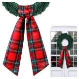 VitalCozy Christmas Wreath Sash for Front Door Wreath Satin Sash for Embroidery Monogram Garland Ribbon Accessories Xmas Party Yard Doorway Indoor Outdoor Wall