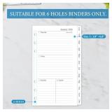 2026 Weekly & Monthly Planner Refill, A6 Small Size Planner Inserts with Monthly Tabs, Size 3, 3.8x6.8, Jan. 2026 - Dec. 2026, 6-Hole Punched