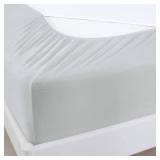 Box Spring Cover Queen, Elastic Fabric Wrap Around 4 Sides Bed Skirt, Sleek Alternative for Bed Skirts for Hotel/Home, Fits Box Springs up to 13in, Light Grey