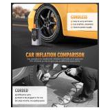 Tire Inflator Portable Air Compressor, 150PSI & 2X Faster Inflation Air Compressor with Digital Pressure Gauge, Portable Air Pump for for Cars, Motorcycles, Bikes and Balls