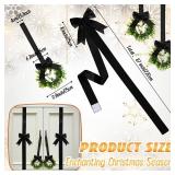 Yinkin 16 Pcs Christmas Door Cabinet Bows with Wreaths Set 10 Large Black Cabinet Bows 6 Mini Hanging Garlands Front Door Decorations Xmas Hanging Ornaments for Party Supplies
