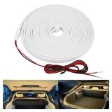 Car Trunk LED Light Strip, 4M Waterproof Atmosphere Light, White (Warm White)