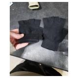 NZKNP Black Fingerless Gloves for Women Men Fingerless Gloves for Women Men Winter Warm Knitted Cold Weather Glove with Finger Holes Stocking Stuffers Teens