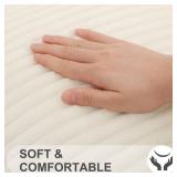 Simmore Decorative Christmas Throw Pillow Covers 20x20 Set of 2, Soft Natural Plush Flannel Double-Sided Fluffy Couch Pillow Covers for Sofa Living Room, Cream White