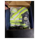 ISEYOU Running Lights for Runners, 500 Lumens Running Light with 45° Adjustable Tilt, 360° Reflective Vest & IPX4 Waterproof Rechargeable Safety Light Up Gear for Night Walking/Cycling/Jogging/H