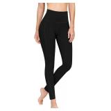 PHISOCKAT 2 Pack High Waist Yoga Pants with Pockets, Tummy Control Leggings, Workout 4 Way Stretch Yoga Leggings XL