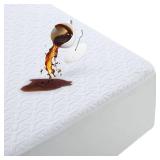 MERITLIFE Premium 100% Waterproof King Size Mattress Protector Cooling King Mattress Pad Cover Breathable Deep Pocket Topper Protection Machine Washable Noiseless Quiet (White,King 78x80)