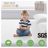 MERITLIFE Premium 100% Waterproof King Size Mattress Protector Cooling King Mattress Pad Cover Breathable Deep Pocket Topper Protection Machine Washable Noiseless Quiet (White,King 78x80)